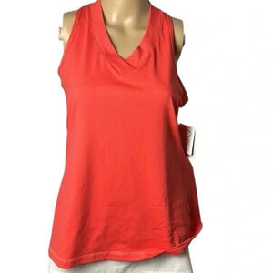 NWT VTG SOFIBELLA V -Neck racer back coral tank top  . Activewear . Made in USA